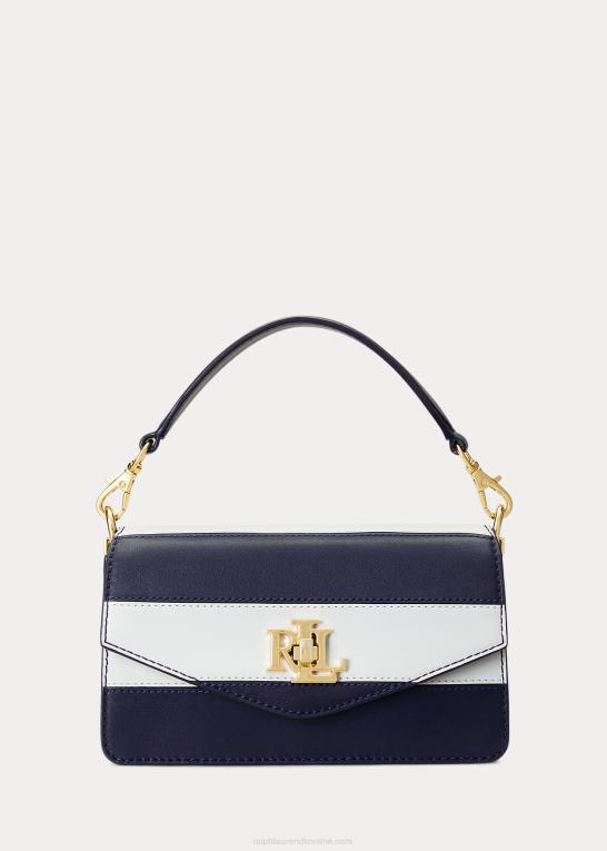raffineret marineblå/hvid stribe Kvinder Ralph Lauren lille tayler crossbody taske i læder Z426B5450