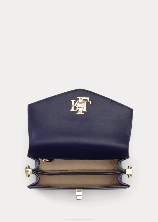 raffineret marineblå/hvid stribe Kvinder Ralph Lauren lille tayler crossbody taske i læder Z426B5450