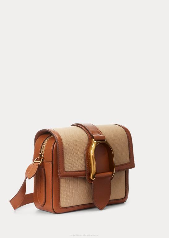 rl guld Kvinder Ralph Lauren canvas welington crossbody taske Z426B5257