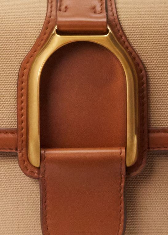 rl guld Kvinder Ralph Lauren canvas welington crossbody taske Z426B5257