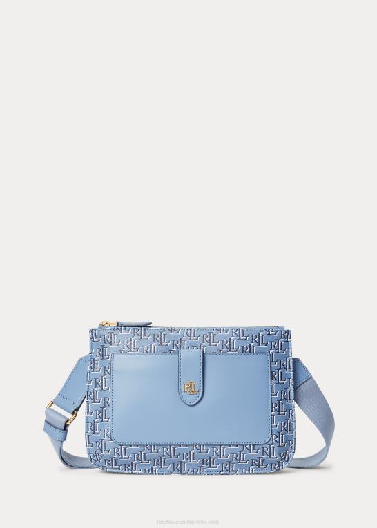 skifer blå Kvinder Ralph Lauren belagt canvas medium jamey crossbody taske Z426B5392