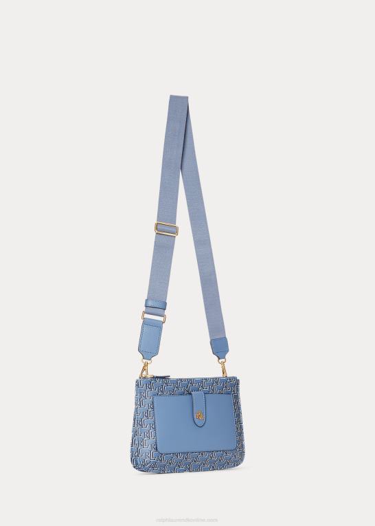 skifer blå Kvinder Ralph Lauren belagt canvas medium jamey crossbody taske Z426B5392
