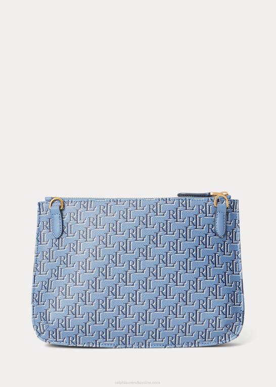 skifer blå Kvinder Ralph Lauren belagt canvas medium jamey crossbody taske Z426B5392