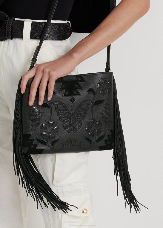 sort Kvinder Ralph Lauren læder medium elaina crossbody Z426B5439