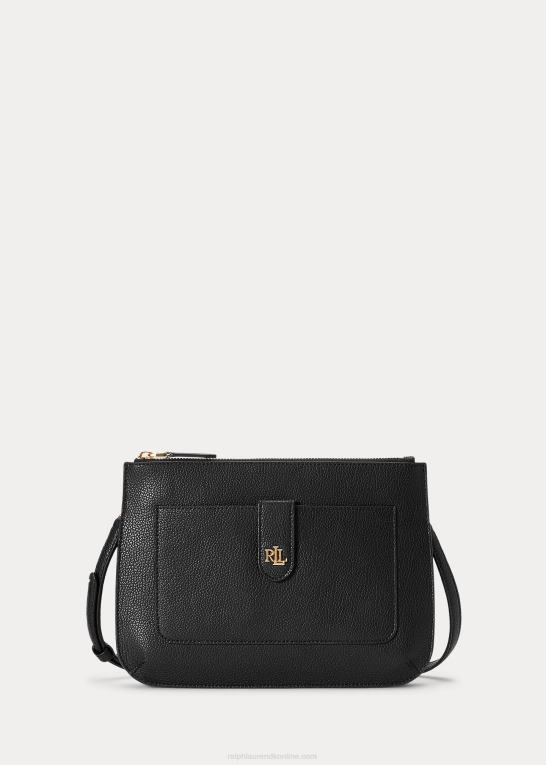 sort Kvinder Ralph Lauren medium jamey crossbody i småstenslæder Z426B5401