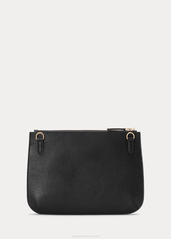 sort Kvinder Ralph Lauren medium jamey crossbody i småstenslæder Z426B5401