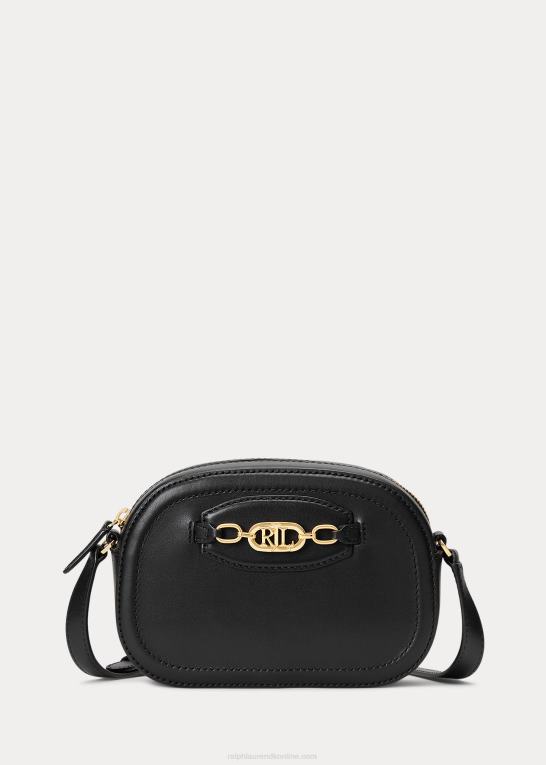 sort Kvinder Ralph Lauren mellemlang jordynn crossbody taske i læder Z426B5383