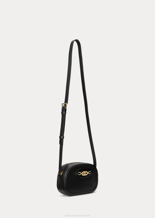 sort Kvinder Ralph Lauren mellemlang jordynn crossbody taske i læder Z426B5383