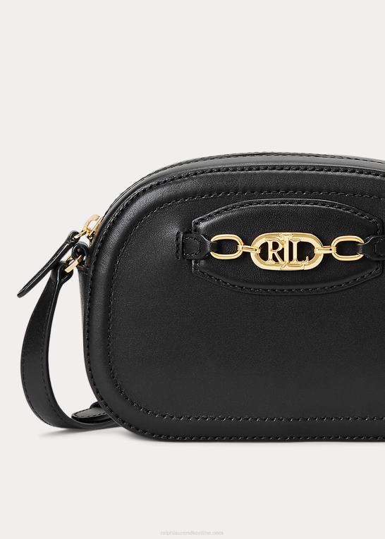 sort Kvinder Ralph Lauren mellemlang jordynn crossbody taske i læder Z426B5383