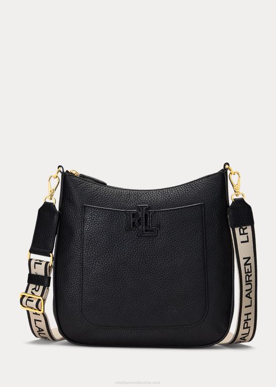 sort Kvinder Ralph Lauren småstenslæder stor cameryn crossbody Z426B5402