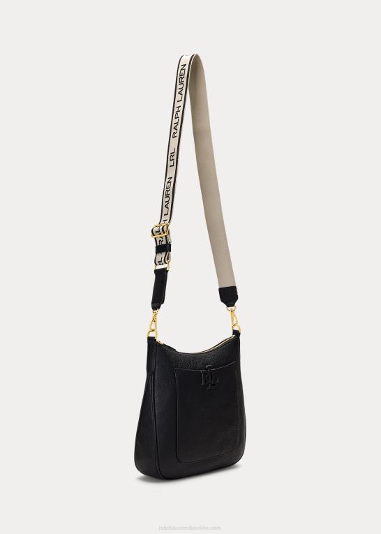 sort Kvinder Ralph Lauren småstenslæder stor cameryn crossbody Z426B5402