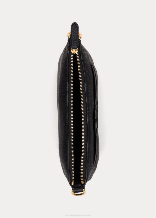 sort Kvinder Ralph Lauren småstenslæder stor cameryn crossbody Z426B5402