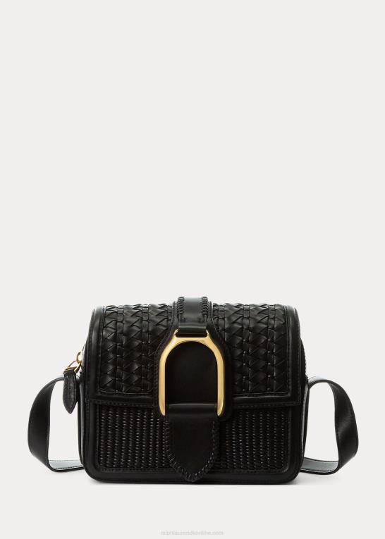 sort Kvinder Ralph Lauren vævet kalveskind welington crossbody taske Z426B5262