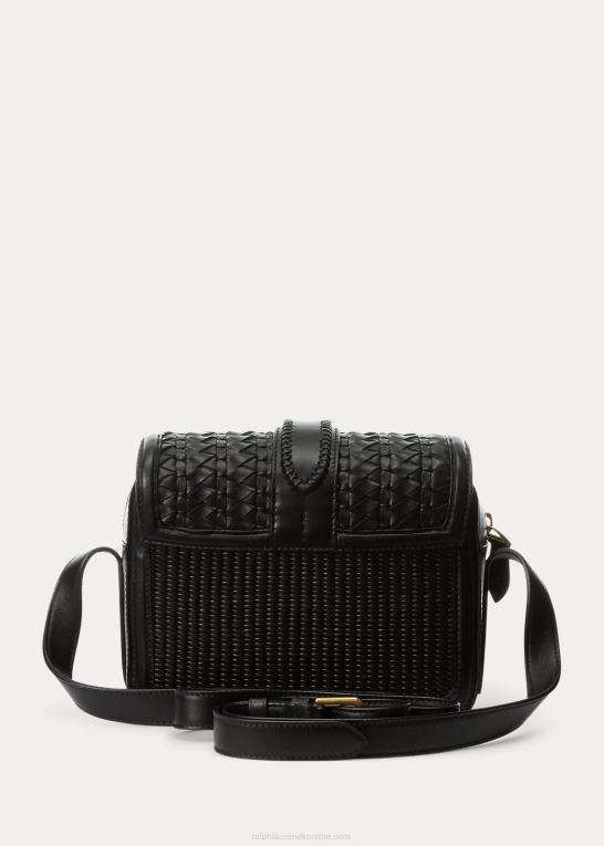 sort Kvinder Ralph Lauren vævet kalveskind welington crossbody taske Z426B5262