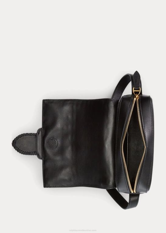 sort Kvinder Ralph Lauren vævet kalveskind welington crossbody taske Z426B5262