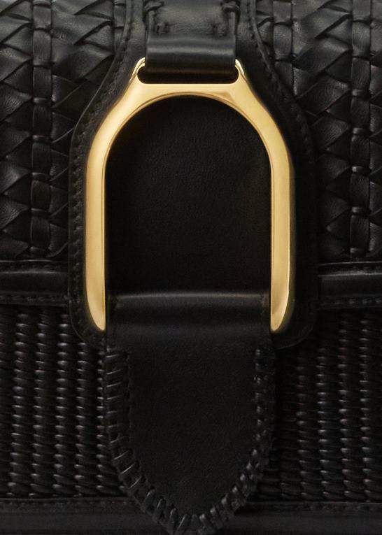 sort Kvinder Ralph Lauren vævet kalveskind welington crossbody taske Z426B5262