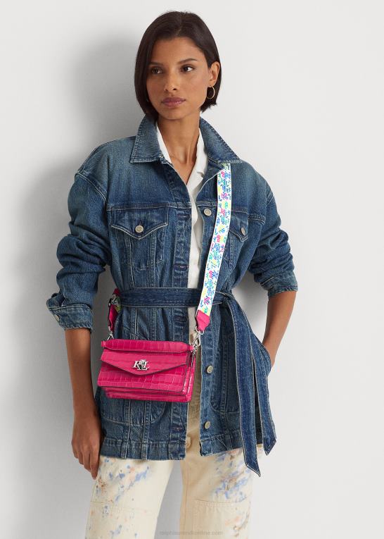 sport pink Kvinder Ralph Lauren lille tayler crossbody taske i læder Z426B5336
