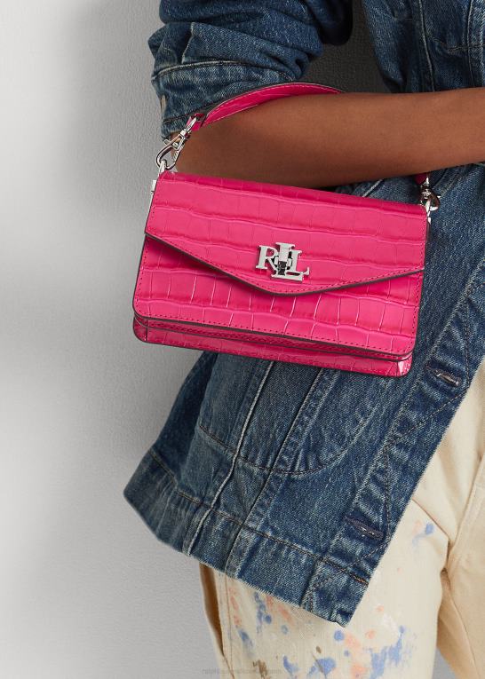 sport pink Kvinder Ralph Lauren lille tayler crossbody taske i læder Z426B5336
