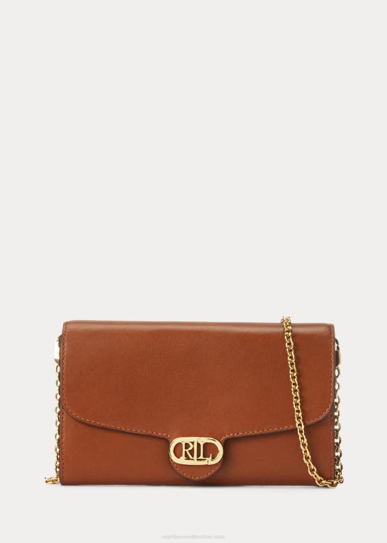 tan Kvinder Ralph Lauren læder medium adair crossbody Z426B5397