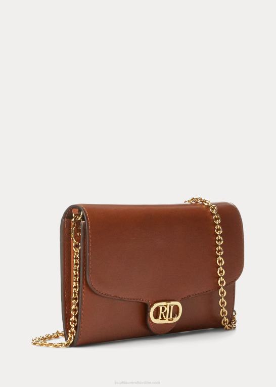 tan Kvinder Ralph Lauren læder medium adair crossbody Z426B5397