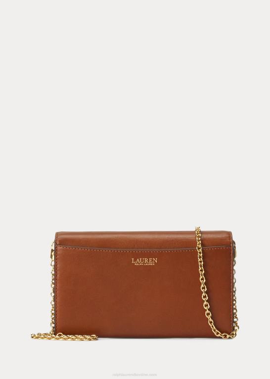 tan Kvinder Ralph Lauren læder medium adair crossbody Z426B5397