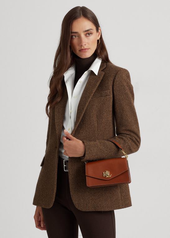 tan Kvinder Ralph Lauren lille tayler crossbody taske i læder Z426B5160