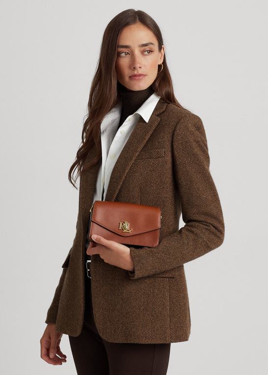 tan Kvinder Ralph Lauren lille tayler crossbody taske i læder Z426B5160