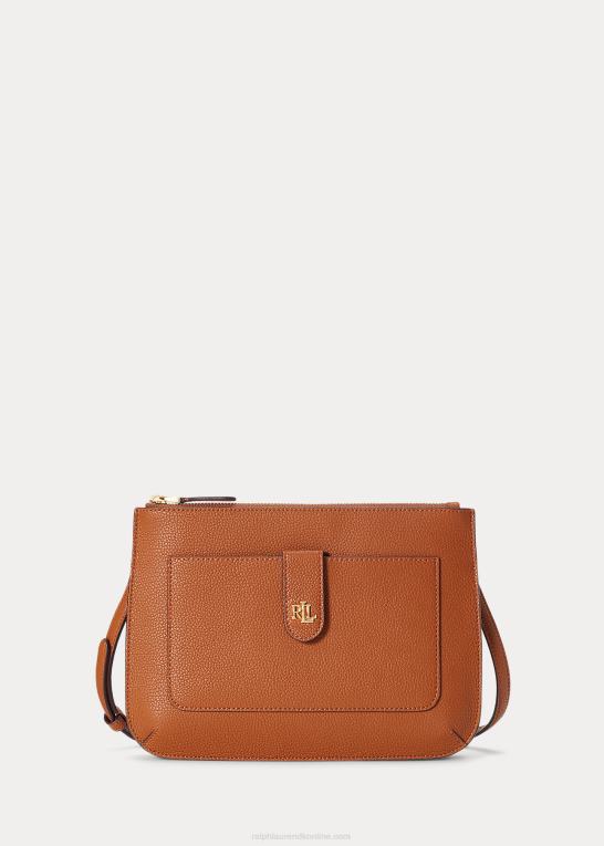 tan Kvinder Ralph Lauren medium jamey crossbody i småstenslæder Z426B5400