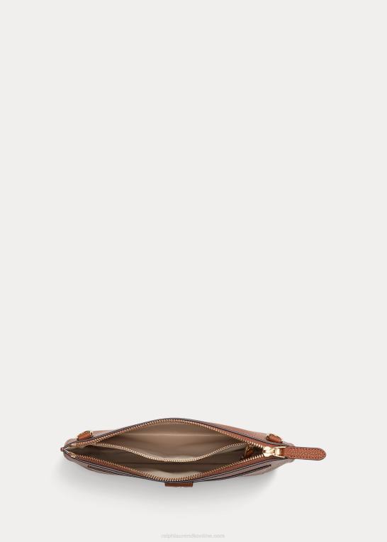 tan Kvinder Ralph Lauren medium jamey crossbody i småstenslæder Z426B5400