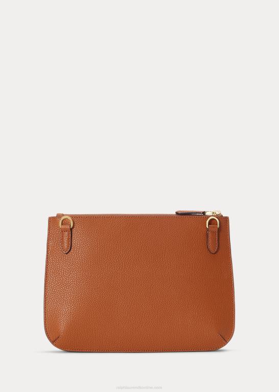 tan Kvinder Ralph Lauren medium jamey crossbody i småstenslæder Z426B5400