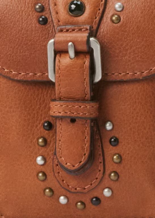 tan Kvinder Ralph Lauren medium noa crossbody med nitter i læder Z426B5442