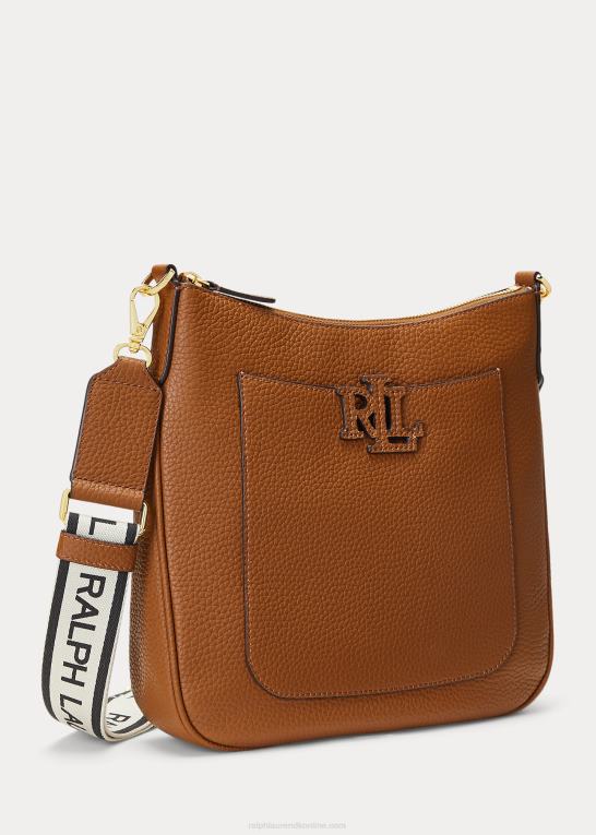 tan Kvinder Ralph Lauren småstenslæder stor cameryn crossbody Z426B5403