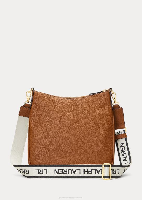 tan Kvinder Ralph Lauren småstenslæder stor cameryn crossbody Z426B5403