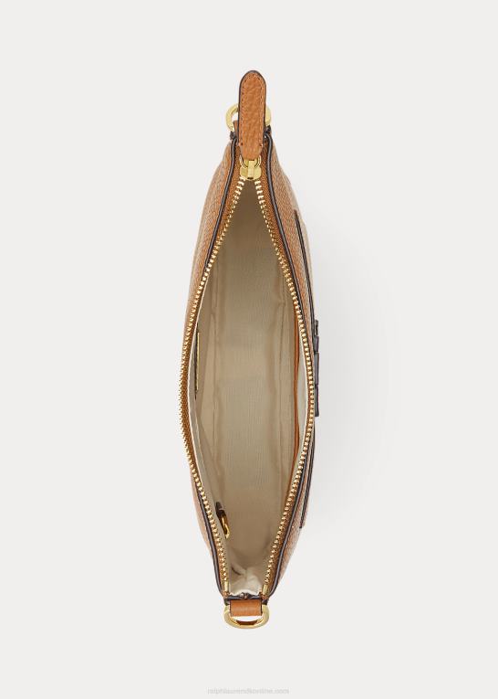 tan Kvinder Ralph Lauren småstenslæder stor cameryn crossbody Z426B5403