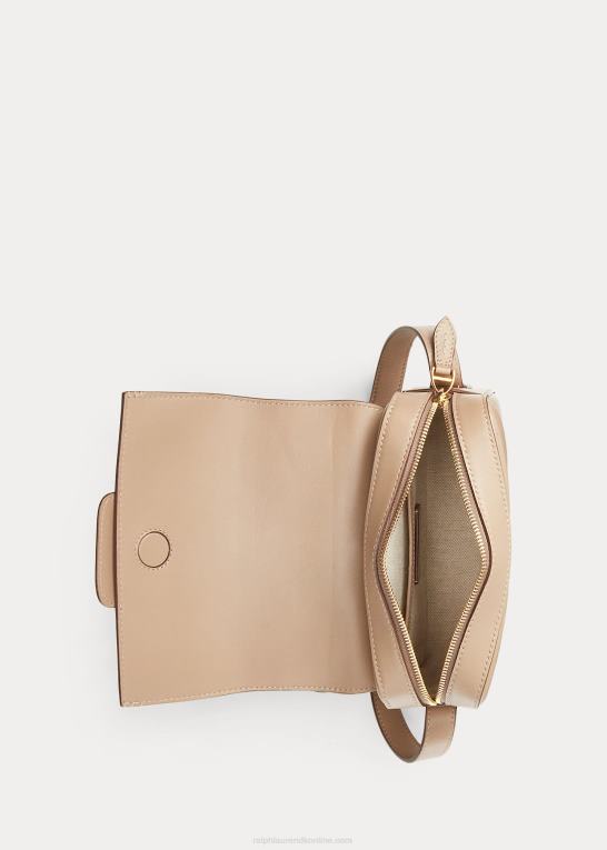 taupe Kvinder Ralph Lauren kalveskind welington crossbody taske Z426B5258