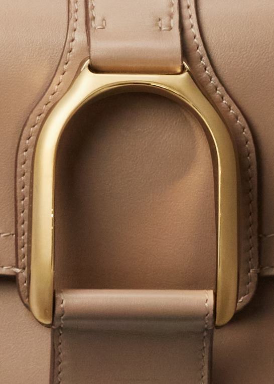 taupe Kvinder Ralph Lauren kalveskind welington crossbody taske Z426B5258