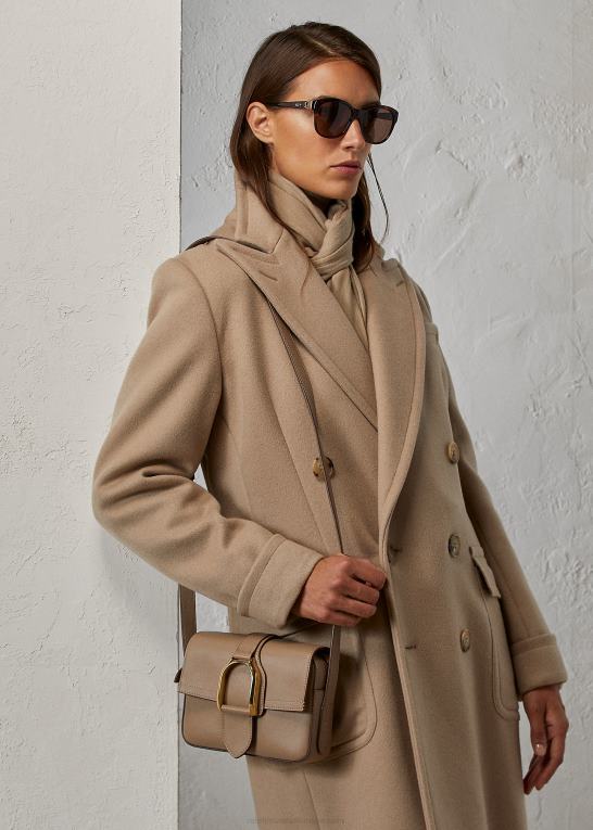 taupe Kvinder Ralph Lauren kalveskind welington crossbody taske Z426B5258