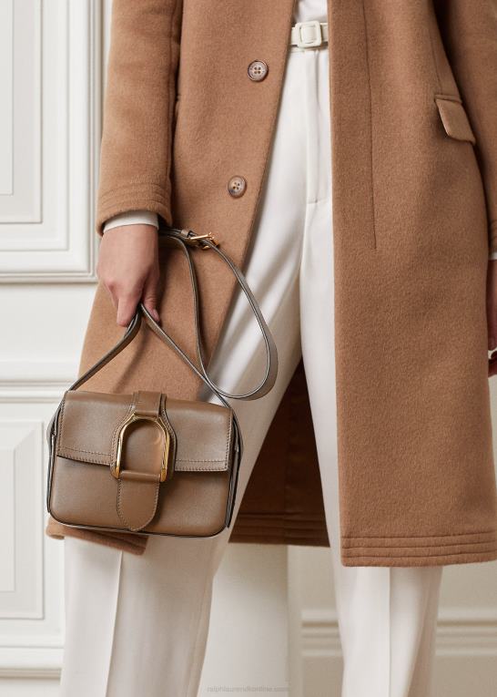 trøffel Kvinder Ralph Lauren kalveskind welington crossbody taske Z426B5259