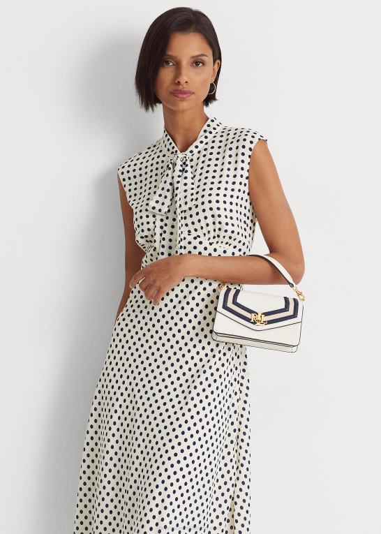 vanilje/raffineret navy Kvinder Ralph Lauren nappa læder lille tayler crossbody taske Z426B5163