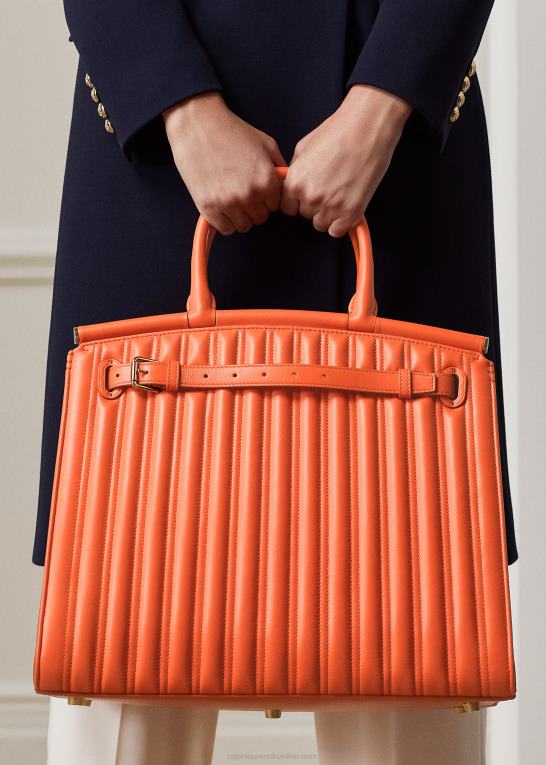clementin Kvinder Ralph Lauren quiltet kalveskind stor rl50 håndtaske Z426B5299
