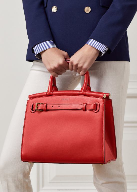 dyb rød Kvinder Ralph Lauren kalveskind mellem rl50 håndtaske Z426B5294