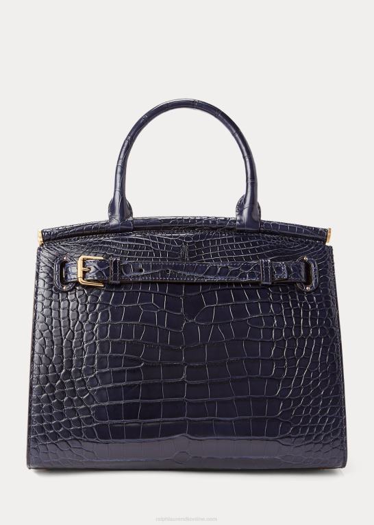 marine flåde Kvinder Ralph Lauren alligator medium rl50 håndtaske Z426B5292