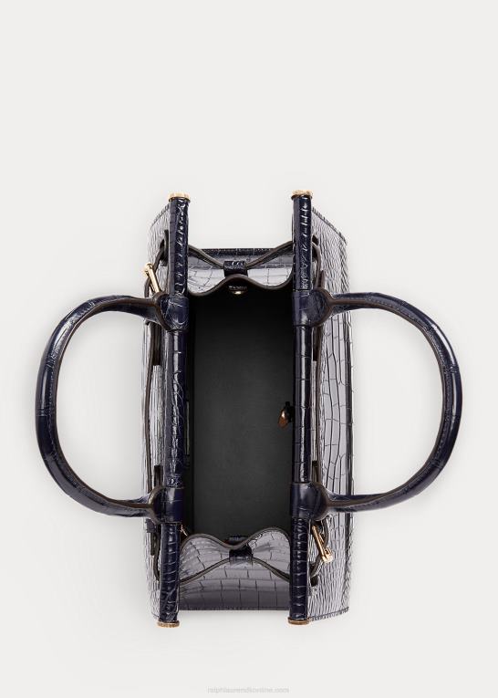 marine flåde Kvinder Ralph Lauren alligator medium rl50 håndtaske Z426B5292