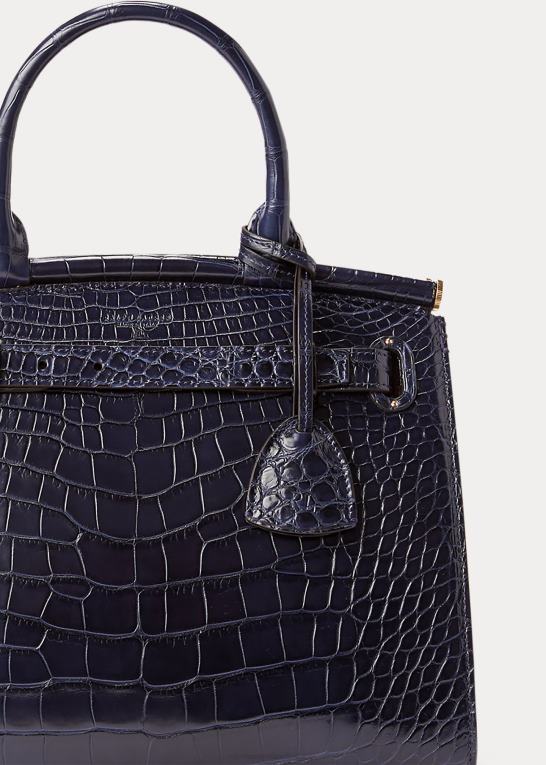 marine flåde Kvinder Ralph Lauren alligator medium rl50 håndtaske Z426B5292