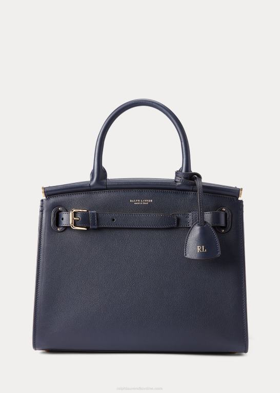 marine flåde Kvinder Ralph Lauren kalveskind mellem rl50 håndtaske Z426B5296
