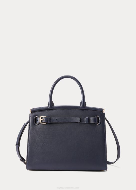 marine flåde Kvinder Ralph Lauren kalveskind mellem rl50 håndtaske Z426B5296