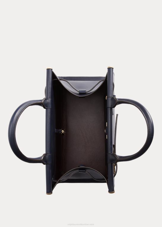 marine flåde Kvinder Ralph Lauren kalveskind mellem rl50 håndtaske Z426B5296