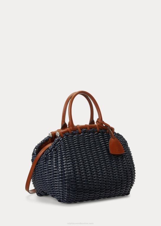 marine flåde Kvinder Ralph Lauren patent mini kurv håndtaske Z426B5141