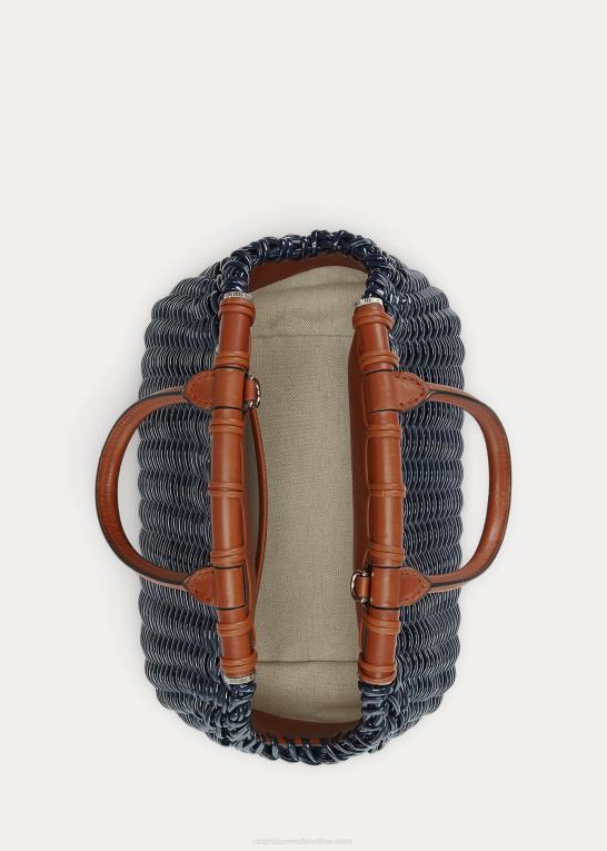 marine flåde Kvinder Ralph Lauren patent mini kurv håndtaske Z426B5141