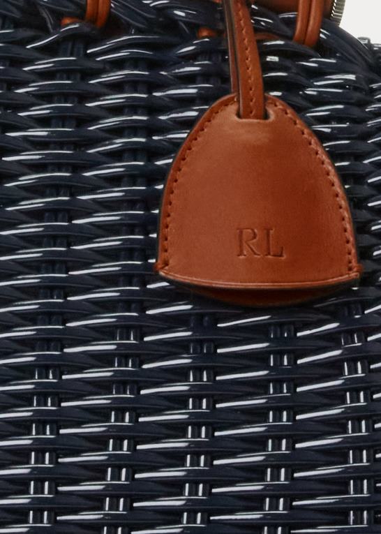 marine flåde Kvinder Ralph Lauren patent mini kurv håndtaske Z426B5141